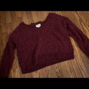 cropped burgundy sweater